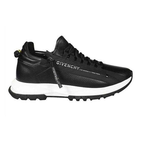 Givenchy Black Perforated Leather Spectre Runner Zip Low Sneakers Size 38 8 - Picture 1 of 9